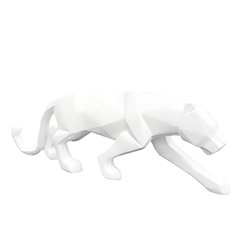 Semeid Abstract Leopard Statue Sculpture,Creative Geometric Panther Figurines And Statues Home Decoration Accessories (White) #TOP3