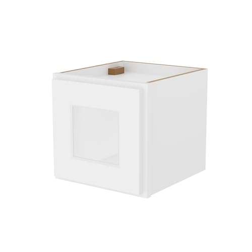 Cros Easy DIY Royal White Plywood 12-in W x D x H Wall Kitchen Cabinet Ready to Assemble, Glass NOT Included