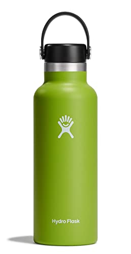 HYDRO FLASK - Water Bottle 532 ml (18 oz) - Vacuum Insulated Stainless Steel Water Bottle with Leak Proof Flex Cap and Powder Coat - BPA-Free - Standard Mouth - Seagrass