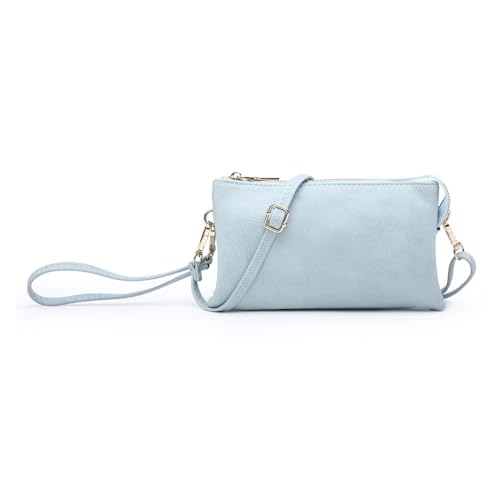 JEN & CO. Riley Vegan Leather Crossbody Bag for Women, Powder Blue - Small Clutch or Purse, Wallet Bags, Wristlet & Strap2