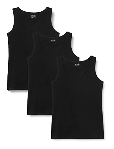 BES7R Bd161 Camiseta de Tirantes, Negro (Paquete de 3), XL (Pack de 3) para Mujer