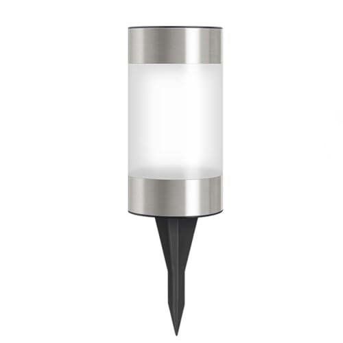 MAGICLULU Lampe Solaire Jardin LED 1 LED Lumière Blanche Ip65 Étanche Mini Lampe Cylindrique pour Pelouse et Allée Éclairage Paysager Extérieur Noir et Argenté