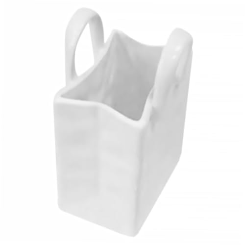 Holibanna Vaso in Ceramica a Forma Di Borsa Decorativo Da Scrivania, Contenitore Per Penne e Vasi Per Arredamento Manici, Organizer Versatile Per Ufficio e Casa