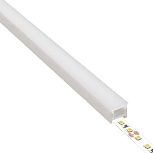 JANDEI – Profilé Flexible en Silicone de 5 Mètres, Longueur 1 Mètre, pour l'Installation Encastrée de Rubans LED, adapté à l'Extérieur. Forme Carrée, 16 mm x 16 mm (Accessoires Non Inclus)