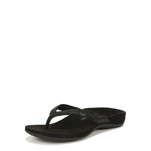 Vionic Women's Flip Flop Dillon Shine Supportive Sandals – Comfortable Ladies Slides That Include VIO MOTION Technology Orthotic Black Rhinestone 8.5 Medium by Vionic - Used condition - US$91.82