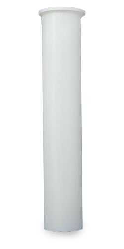 Sink Tailpiece 1-1/2 inch x 8 inch, Tubular White Plastic Plumbing Fitting with Flanged Lip, Drain Pipe Connections for Kitchen, Bathroom, Laundry Sinks