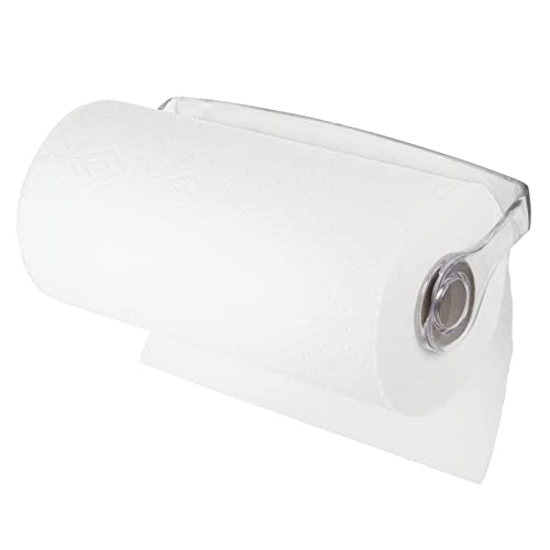 Mdesign Plastic Wall Mount Paper Towel Holder & Dispenser, Mounts To Walls Or Under Cabinets - For Kitchen, Pantry, Utility Room, Laundry And Garage Storage - Holds Jumbo Rolls - Clear #TOP29