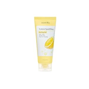 SECRETKEY Lemon Sparkling Peeling Gel 5.07 fl. oz (150 ml), Deep Cleansing, Exfoliation, AHA BHA, Low Irritation for Sensitive Skin, Vitamin C and Refreshing Carbonated Water Synergy