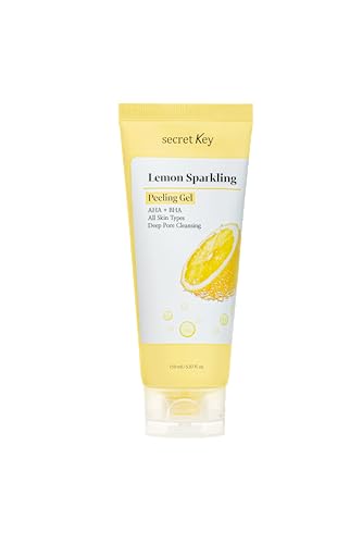 SECRETKEY Lemon Sparkling Peeling Gel 5.07 fl. oz (150 ml), Deep Cleansing, Exfoliation, AHA BHA,...