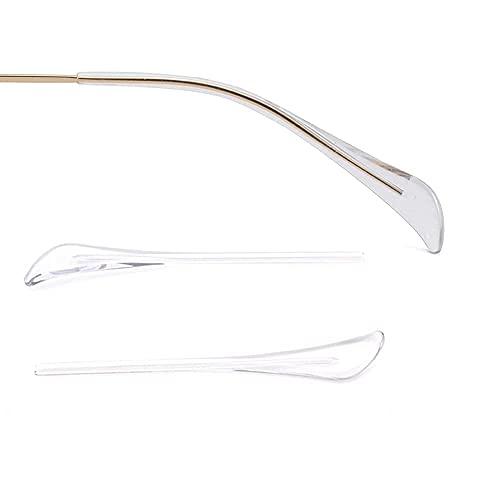Sunglass Temple Tips,Replacement Ear Sock Glasses End Tips/Eye Tips Retainer,Eyeglasses Piece Tube Sleeve Anti-slip for Aviator Sunglass Eye Glasses Frames/Thin Metal Eyewear Frame(Clear) - Thumbnail 4