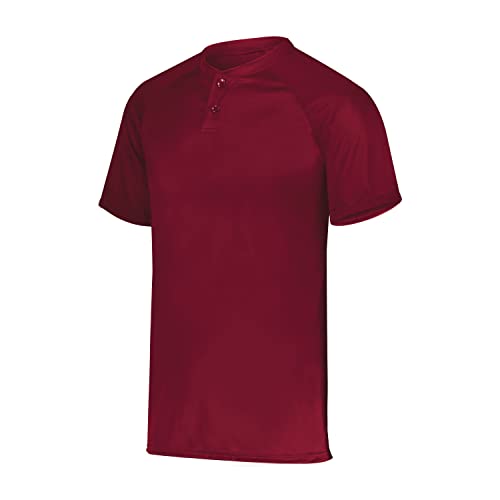 Youth Attain Wicking Two-Button Baseball Jersey Cardinal M