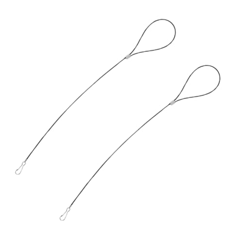 SOPOTUTU Tirador de Cable Ajustable de Acero Inoxidable para Pestillo de Puerta 2 Piezas Color Negro para Puertas de Cerca Metálica y Madera Uso Jardín y Patio Trasero