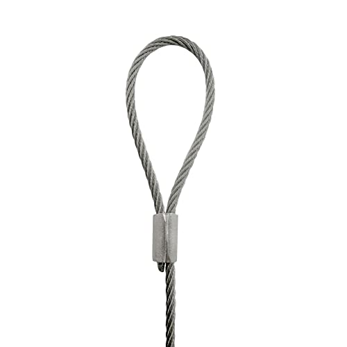 Image of Loop Hanging Steel Cables 72-inch - Supports 25 lbs - 5 Pack - Stainless Steel Braided Picture Hanging Cord for Picture Rail System