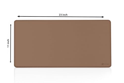 Image of Desk Mat 60x30 cm (11 x 23 inch) Khaki | Large Mouse Pad for Office Computer Laptop Keyboard | Waterproof Anti-Slip Rubber Base Desk Mat