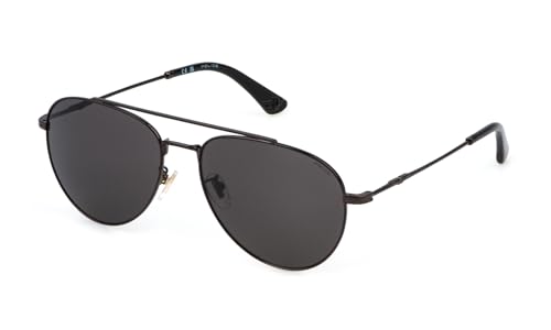 Police Men's Casual Sunglasses, Shiny Black, Gold, 60/17/150