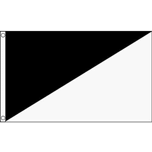AZ FLAG - Drapeau Commissaire de course Blanc et Noir - 90x60 cm - Drapeau Avertissement Conduite Antisportive 100% Polyester Avec Oeillets Métalliques...