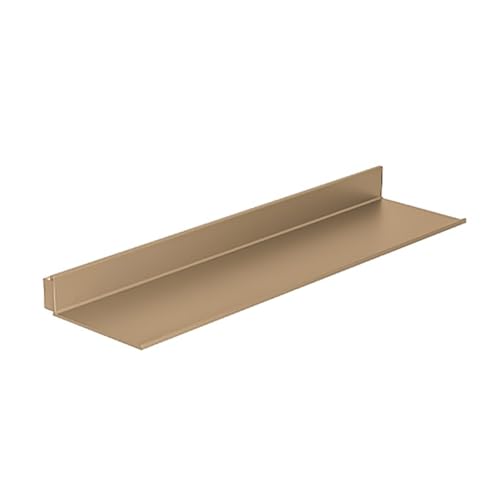 KJYUN Estantes flotantes de Pared, Repisa expositora con luz LED cálida integrada - Decoración Wall para baño, Dormitorio, Sala de Estar, Almacenamiento de Cocina(1pcsGold,120x20x6cm)