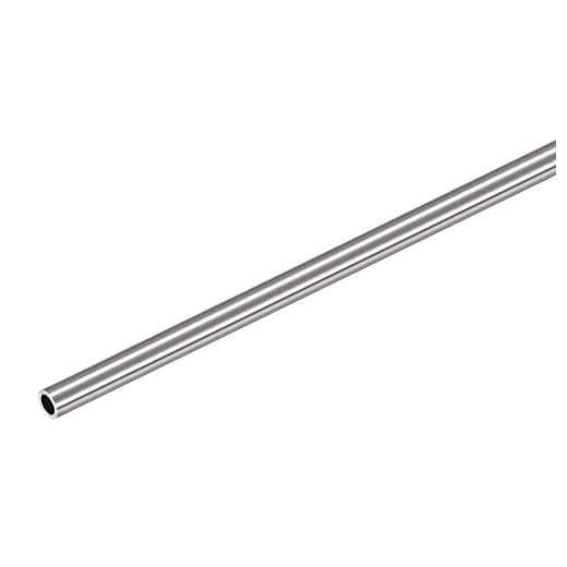 sourcing map 304 Edelstahl Rohr 6mm Außendurchmesser, Nahtlose Gerade Rundrohr 1mm Wandstärke, Runde Edelstahlrohr 300mm Länge, Industrie Präzision Metallrohr für Geländer Handläufe Basteln