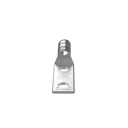Panduit LCC4/0-12W-X Code Conductor Lug, Two Hole, Long Barrel With Window, 4/0 AWG Copper Conductor Size, 1/2