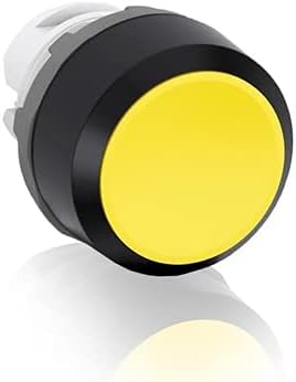 MP2-10Y, Modular Pushbutton - Maintained - Flush - Yellow - Non-Illuminated - Black Plastic - No Contact Block