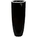 Produktbild Casablanca großer Pflanztopf XL rund aus Fiberglas - Pflanzkübel XXL für den Innenbereich - mit Pflanzeinsatz Topf - Deko Wohnzimmer - Schwarz Höhe 92 cm