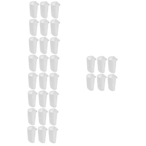 BUGUUYO 30 Pcs Hanging Storage Basket Hanging Trash Can Hanging Waste Container Cart Storage Containers Hanging Garbage Bin Collecting Waste Bin Portable Hand Truck Pen Cup Plastic White