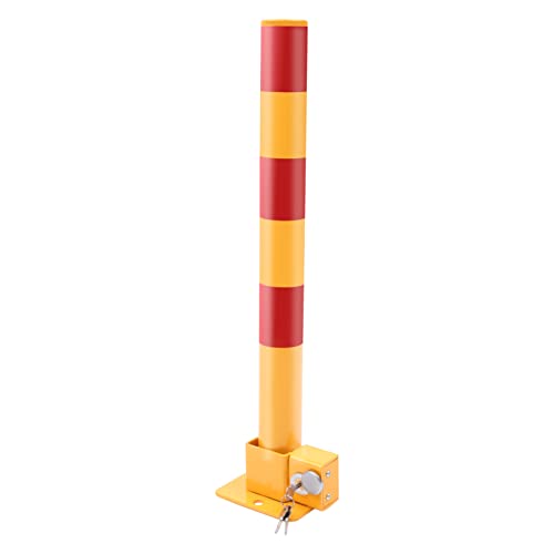 PROYONGOO Folding Parking Barrier Parking Lock, Metal Parking Curb, Parking Stopper for Garage with Keys for Parking Lots Construction Events