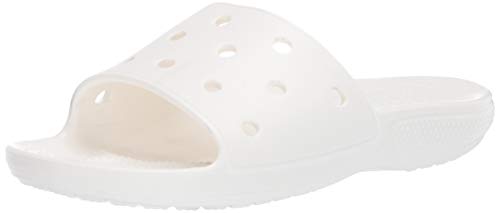 Crocs Unisex Men s and Women s Classic Slide Sandals, White, 7 US