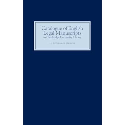 Catalogue of English Legal Manuscripts in Cambridge University Library