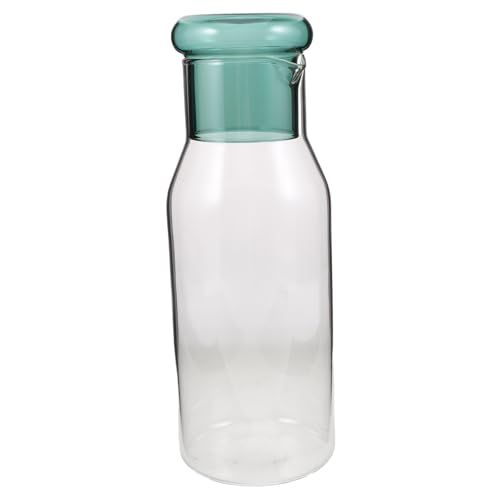 iplusmile Jarra de Vidrio para Puerta de Frigorífico Resistente Altas Temperaturas Diseño Moderno y Minimalista Jarra para Jugos y Bebidas Frías Uso Individual Color Verde Lago