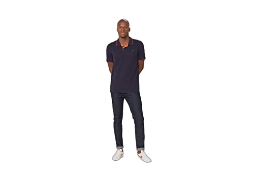 Camisa Polo Básica Masculina Em Malha Piquet Com Bordado Azul Escuro XXG