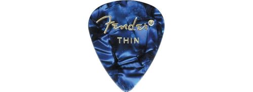 Image of Fender Premium Celluloid Guitar Picks 351 Shape, Blue Moto, Heavy, 12-Pack