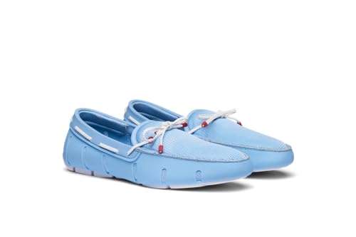 SWIMS Mens Loafers, Braided Lace Shoes for Men, Casual Beach Loafer, Comfortable Summer Shoe, Stylish Lightweight Walking Footwear (Spray Blue,14)2