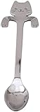 1 cucchiaino da caffè e tè a forma di gatto, in acciaio inox, da appendere, mini cucchiaini lunghi e carini a forma di gattino, per mescolare dessert, bevande, frappè