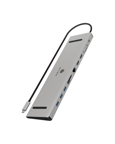 Estación de acoplamiento USB-C triple vídeo con carga 100W y lector SD