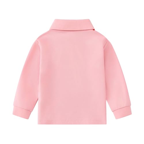 Girls Boys Pique Polo School Uniform Shirts Kids Long Sleeve Basic Solid Casual Tee Tops Soft Cute Pullover Fall Shirts2