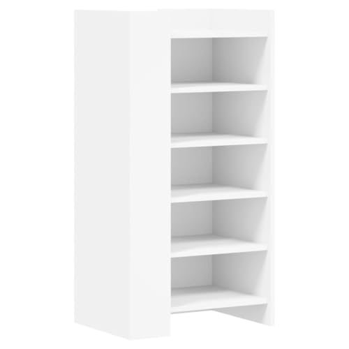 Armoire à chaussures blanche 52 cm meuble rangement angle bois