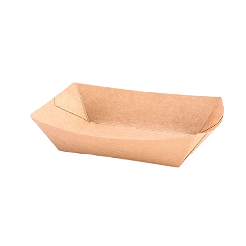 Widealiff Embalagem de saco de papel kraft Caixa de lanche em forma de barco Recipiente de único San
