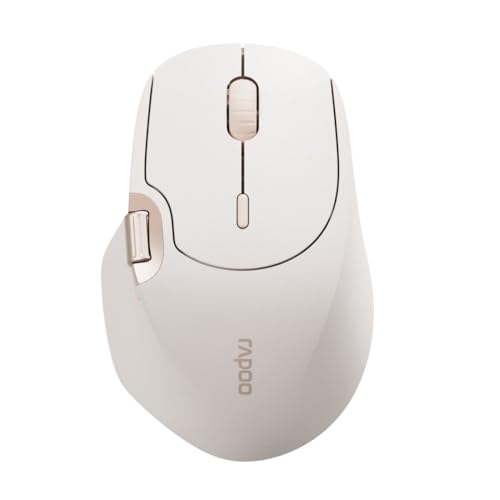 Rapoo MT560 Wireless Mouse Wireless Mouse 4000 DPI Sensor Environmentally Friendly Rechargeable Battery Ergonomic PC & Mac - Beige Brown