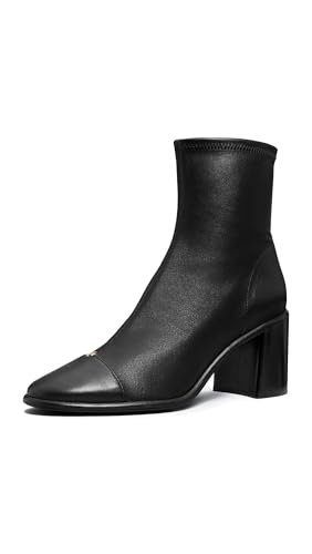 Tory Burch Women's Cap-Toe Heel Ankle Boots 70mm, Perfect Black, 8 Medium US