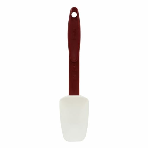 TableCraft 1865 Spoon Spatula, High Heat Silicone Blade with Red Nylon Handle, Heat Resistant to 500°F/260°C, Flexible and Stain-Resistant, 10.25", 6-Pack