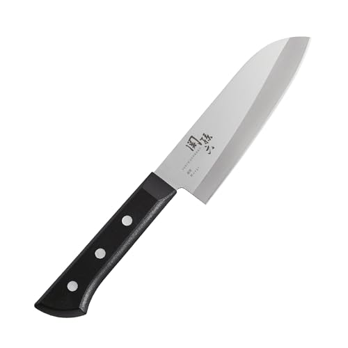 Kai Moegi Stainless Steel Santoku Knife, 1-Piece, Black & Silver