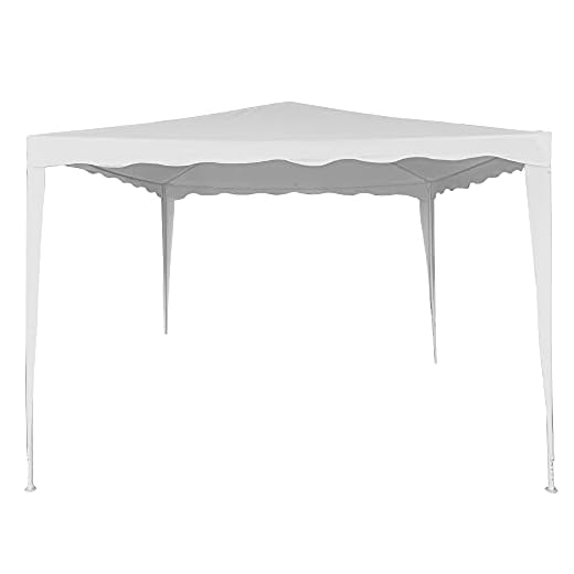 AKTIVE 62186 - Carpa desmontable 300x300x250 Blanco, Toldos exterior terraza, terraza, playa o camping, Pérgolas de jardín, Cenador fácil de montar