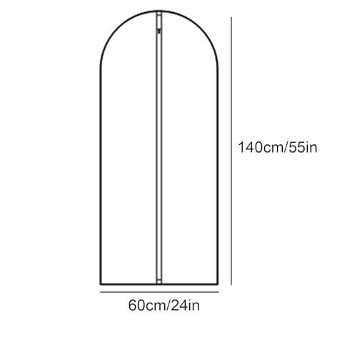 5 Pack Clear Garment Bags for Hanging Clothes with Zipper, Hanging Clothes Bag PVC Thickened Fabric, Dustproof and Moisture-proof, Vertical Compression Storage(Blue,60x140cm/24x55in)2