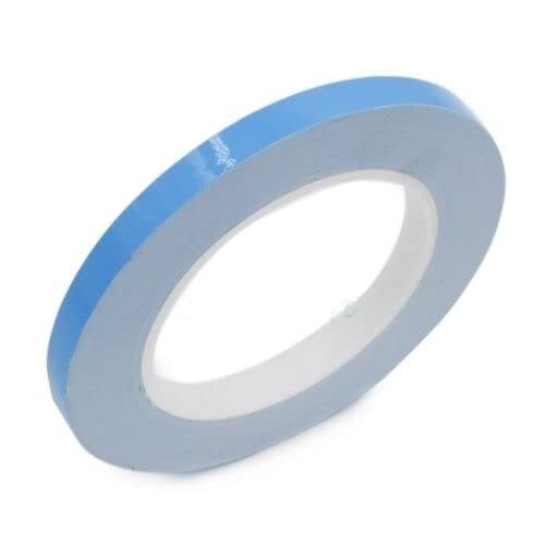 acce & peri ® 10MM x 25M Thermal Conductive Tape Double-Sided Adhesive Cooling Tape for Heat Sink LED Strips, LED Tube, IC Chip-Set (0.39 in x 82 ft) Blue