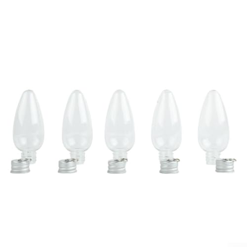 Volakebeing Bolas de Navidad con forma de bombilla de plástico, adornos transparentes rellenables para decoración del árbol de vacaciones, bolas vacías transparentes para decoración del hogar (10