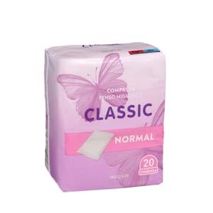 Compresa sin alas normal plegada Classic Paquete 20 ud.