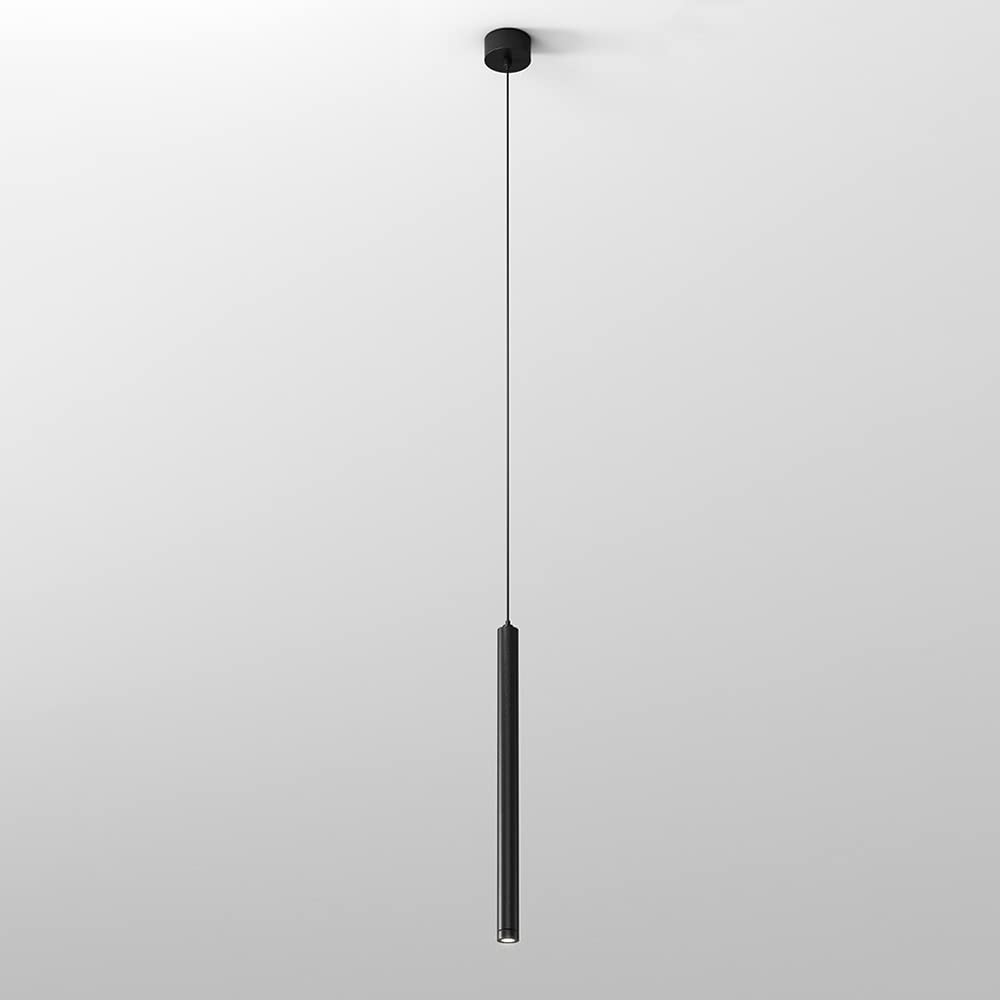 Elksdut Minimalist Pendant Lighting Cylindrical Bedside Hanging Pendant Lamp, Nordic Metal Ceiling Lamp Long Tube Suspension Wire Lights, Window Small Chandelier