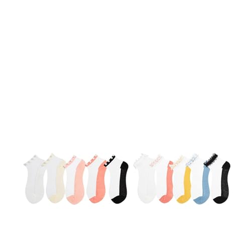 YXYECEIPENO Calcetines Transparentes De Mujer Calcetines De Malla con Ribete De Encaje Adecuado para Ocio, Trabajo, Fiesta, Escuela, Oficina, Etc. (Color : D)
