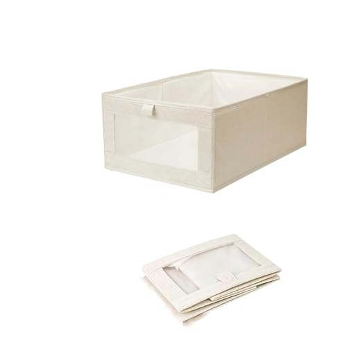 RWLKJHGFD 4-pack visual window fabric storage box, foldable clothes drawer,
